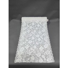 Başak Ev Tekstili Pvc Küpür Dantel Raf ve Dolap Örtüsü Runner Beyaz 40 cm Eninde
