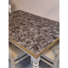 Başak Ev Tekstili Kalın Pvc Masa Koruyucu – 1.2 mm Mika Örtü, 80 cm En, Mermer Desen
