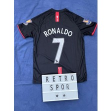 2008 Sezonu Cristiano Ronaldo Manchester United Kısa Kol Siyah Renk Nostalji Forma / Retro Ronaldo Forma