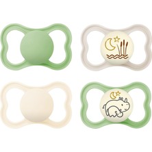 Mam Air Day&night Emzik Seti 6–16 Ay – 4’lü (Unisex, Gece Parlayan, Yumuşak Silikon, Bpa’sız)