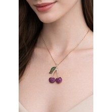 ShellWetr Kadın Kolye Cherry 925 Ayar Gümüş Kadın Kolye Sevdiklerinize En Özel Hediye