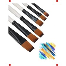 Calperia Düz Uçlu Resim Fırça Seti, 6 Parça, Çok Amaçlı