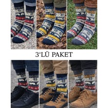 Unisex Kışlık Desenli Termal Çorap – Ayı Figürlü, Yumuşak ve Sıcak Tutan Çorap