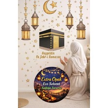 Kt Grup Hoşgeldin Ya-Şehri Ramazan Kabe ve Fenerler Cam Duvar Mat Görünümlü Sticker Seti