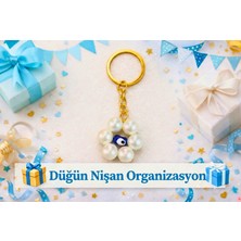 Crystal Atelier 15 Adet İnci Detaylı Nazar Boncuklu Anahtarlık – Sünnet Organizasyon Hediyeliği