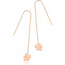 Katre46 ​gümüş Zincir Yonca Kadın Küpe