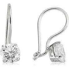 Katre46 925 Ayar Gümüş Tek Taş Sallantılı Küpe