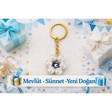 Crystal Atelier 15 Adet İnci Nazar Boncuklu Anahtarlık – Mevlüt Sünnet Yeni Doğan Hediyelik