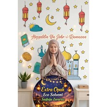 Kt Grup Ramazan Temalı Cami Hilal Ramazan Figürleri Mat Görünümlü Cam Kapı Duvar Sticker Seti