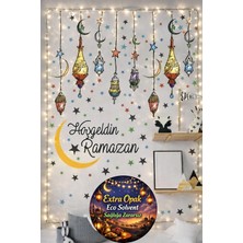 Kt Grup Hoşgeldin Ramazan Renkli Fener Sarkıt Cam Duvar Mat Görünümlü Sticker Seti Ramazan Süsü Bayram