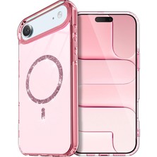 Budi Newface Apple iPhone 17 Air Live Diamond Magsafe Kapak - Pembe