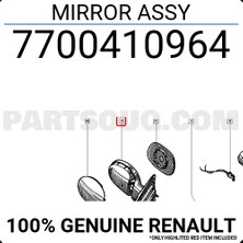 TŞT Renault Laguna Dış Ayna Manuel Sağ 1993-2001 (Oem No:  7700410964)