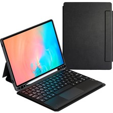 Başkenttekno Samsung Galaxy Tab S9 Fe Border Keyboard Bluetooh Bağlantılı Standlı Klavyeli Tablet Kılıfı