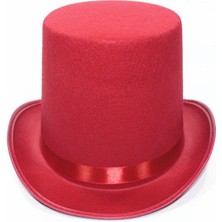 Pazarcan Kırmızı Fötr Şapka Sihirbaz Şapkası