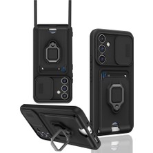 Magicool Samsung Galaxy A14 4g Kılıf Zuma Kartvizitli Yüzüklü Silikon - Siyah