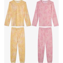 Penti Pembe Kız Çocuk Flying Uzun Kollu Pamuklu 2'li Pijama Takımı