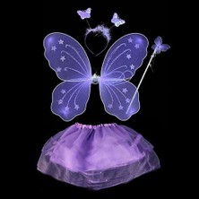 Go İthalat Lila Mor Kelebek Kostümü - Lila Mor Kelebek Kostüm Aksesuar Seti 4 Parça (5440)