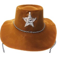 Judge Plastik Kovboy Şapkası Nubuk Kaplama Kahve