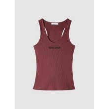 Patrizia Pepe Yuvarlak Yaka Düz Kırmızı Kadın Atlet 8M1617