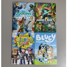 Ada Çanta Kırtasiye 4 Adet Stickerli Boyama Kitabı (Zootopia/minecraft/roblox/bluey) AD681028