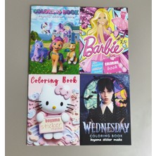 Ada Çanta Kırtasiye 4 Adet Stickerli Boyama Kitabı (Ponny/barbi/hello Kitty/wednesday) AD681009