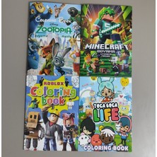 Ada Çanta Kırtasiye 4 Adet Stickerli Boyama Kitabı (Zootopia/minecraft/roblox/toca Boca) AD681026