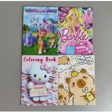 Ada Çanta Kırtasiye 4 Adet Stickerli Boyama Kitabı (Ponny/barbi/hello Kitty/capybara) AD681005