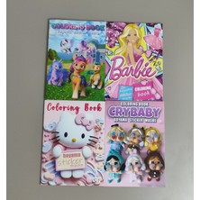 Ada Çanta Kırtasiye 4 Adet Stickerli Boyama Kitabı (Ponny/barbi/hello Kitty/crybaby) AD681002