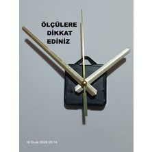 Cnr Shop Duvar Saati Mekanizması, 22 mm Şaft Sessiz Çalışır Akrep-Yelkovan-Saniye Dahil (Askılı)