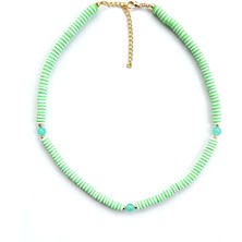 Chellomood - Yeşil Ceyt Doğal Taşlı Renkli Kadın Kolye