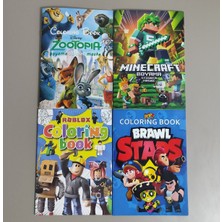 Ada Çanta Kırtasiye 4 Adet Stickerli Boyama Kitabı (Zootopia/minecraft/roblox/brawlstars) AD681020
