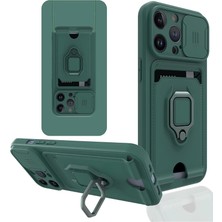Magicool Iphone 14 Pro Max Kılıf Zuma Kartvizitli Yüzüklü Silikon - Yeşil