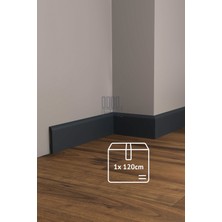 Evime Decor Antrasit 10CM Süpürgelik 1 Boy 120CM Profil, Koyu Gri Polimer Duvar Zemin Dekorasyonu Dayanıklı