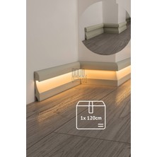 Evime Decor Vizon Ledli Süpürgelik, 1 Boy 120CM Polimer, Suya Dayanıklı, Ev Dekorasyonu