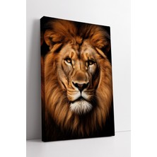 KOSS Dijital Aslan Portre Kanvas Tablo Güç ve Asaletin Buluştuğu Modern Duvar Dekoru Ev Sanatı