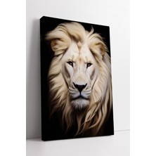 KOSS Dijital Beyaz Aslan Kanvas Tablo Asalet ve Zarafetin Simgesi Lüks Duvar Sanatı Ev Dekoru