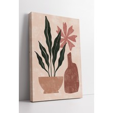 KOSS Dijital Saksı Bitkisi ve Vazo Soyut Minimal Boho Kanvas Tablo Modern Duvar Dekoru Doğal Sanat
