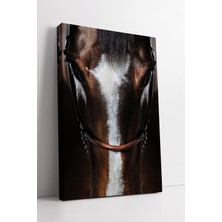 KOSS Dijital Yakın Plan At Portresi Kanvas Tablo Doğanın Asaletini Yansıtan Modern Minimal Duvar Dekoru