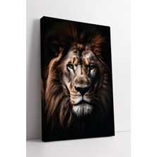 KOSS Dijital Aslan Temalı Kanvas Tablo Güçlü Ifade ve Derin Bakışlı Sanatsal Duvar Dekoru Ev Ofis