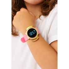 GTURK STORE Pudra Pembe Taşlı Çocuk Kol Saati