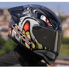 LS2 Rapıd 2 Race Spox Gri-Kırmızı Kapalı Motosiklet Kaskı Gri Camlı Yüksek Koruma Özelliği