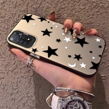 HONTINGA Xiaomi Redmi Note 11 Pro ile Uyumlu Kılıfı Silikon Kenar Sert Arka Düşüme Önleyici Basitlik Anti Düşme Kamera Korumali Yıldız ve Ay Desen Telefon Kılıfı Kadın ve Erkek Için Uygundur K1-0458