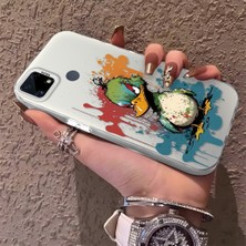 HONTINGA Realme C15 ile Uyumlu Kılıfı Silikon Kenar Sert Arka Düşüme Önleyici Basitlik Anti Düşme Kamera Korumali Manga Desen Telefon Kılıfı Kadın ve Erkek Için Uygundur K1-0517