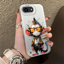 HONTINGA iPhone 16E ile Uyumlu Kılıfı Silikon Kenar Sert Arka Düşüme Önleyici Basitlik Anti Düşme Kamera Korumali Çizgi Roman Desen Telefon Kılıfı Kadın ve Erkek Için Uygundur K1-0518