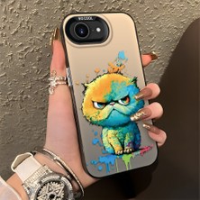 HONTINGA iPhone 16E ile Uyumlu Kılıfı Silikon Kenar Sert Arka Düşüme Önleyici Basitlik Anti Düşme Kamera Korumali Çizgi Roman Desen Telefon Kılıfı Kadın ve Erkek Için Uygundur K1-0518