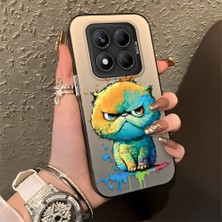 HONTINGA Xiaomi Redmi Note 14 Pro ile Uyumlu Kılıfı Silikon Kenar Sert Arka Düşüme Önleyici Basitlik Anti Düşme Kamera Korumali Çizgi Roman Desen Telefon Kılıfı Kadın ve Erkek Için Uygundur K1-0518