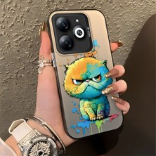 HONTINGA Tecno Spark Go 2024 ile Uyumlu Kılıfı Silikon Kenar Sert Arka Düşüme Önleyici Basitlik Anti Düşme Kamera Korumali Çizgi Roman Desen Telefon Kılıfı Kadın ve Erkek Için Uygundur K1-0518
