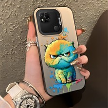 HONTINGA Xiaomi Redmi 10A ile Uyumlu Kılıfı Silikon Kenar Sert Arka Düşüme Önleyici Basitlik Anti Düşme Kamera Korumali Çizgi Roman Desen Telefon Kılıfı Kadın ve Erkek Için Uygundur K1-0518