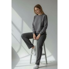 Kadın Kışlık Balık Sırtı Desenli Pantolon