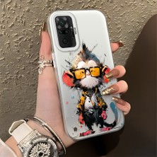 HONTINGA Xiaomi Redmi Note 10 Pro ile Uyumlu Kılıfı Silikon Kenar Sert Arka Düşüme Önleyici Basitlik Anti Düşme Kamera Korumali Çizgi Roman Desen Telefon Kılıfı Kadın ve Erkek Için Uygundur K1-0518